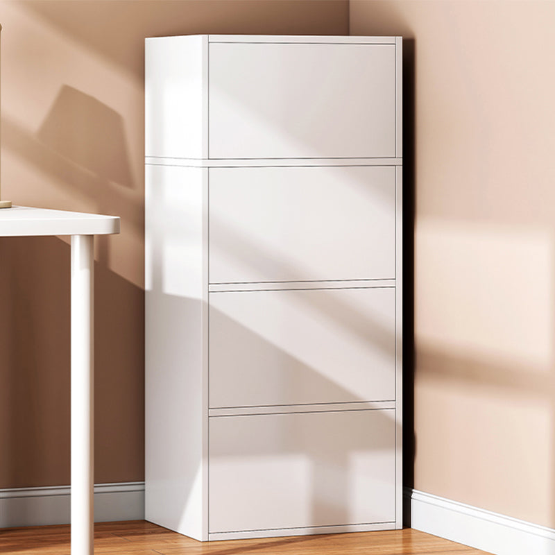 Contemporary Manufactured Wood Accent Cabinet Standard Storage Cabinet 16"L x 9"W x 50"H White Clearhalo 'Cabinets & Chests' 'cabinets_chests' 'furn' 'furn_cabinets_chests' 'Furniture' 'Living Room Furniture' 7311156