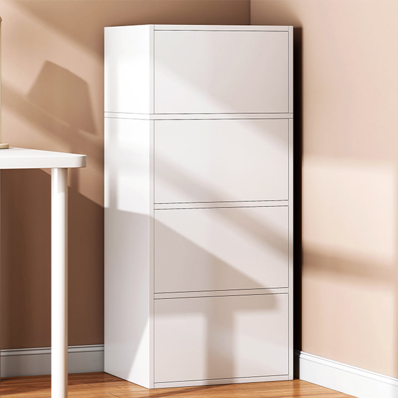 Contemporary Manufactured Wood Accent Cabinet Standard Storage Cabinet 16"L x 12"W x 50"H White Clearhalo 'Cabinets & Chests' 'cabinets_chests' 'furn' 'furn_cabinets_chests' 'Furniture' 'Living Room Furniture' 7311161