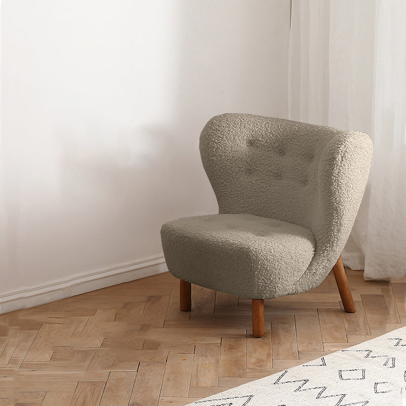 Basic Four Leg Lounge Chair Fixed Back Side Chair for Living Room Coffee Flannel 1 Piece Clearhalo 'Accent Chairs' 'accent_chairs' 'Chairs & Seating' 'furn' 'furn_accent_chairs' 'Furniture' 'Living Room Furniture' 7311235