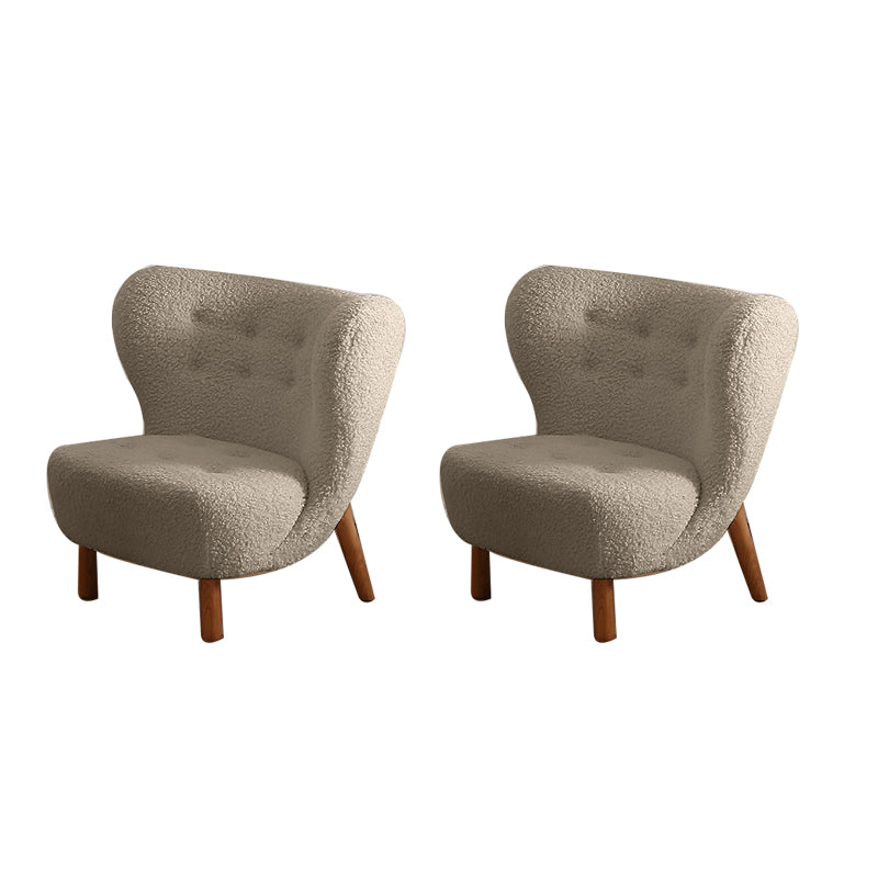 Basic Four Leg Lounge Chair Fixed Back Side Chair for Living Room Coffee Flannel 2 Piece Set Clearhalo 'Accent Chairs' 'accent_chairs' 'Chairs & Seating' 'furn' 'furn_accent_chairs' 'Furniture' 'Living Room Furniture' 7311237