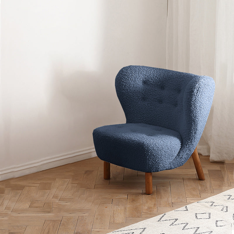 Basic Four Leg Lounge Chair Fixed Back Side Chair for Living Room Airy Blue Flannel 1 Piece Clearhalo 'Accent Chairs' 'accent_chairs' 'Chairs & Seating' 'furn' 'furn_accent_chairs' 'Furniture' 'Living Room Furniture' 7311239