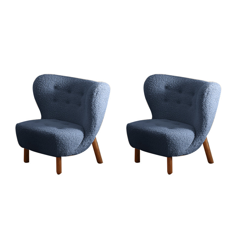 Basic Four Leg Lounge Chair Fixed Back Side Chair for Living Room Airy Blue Flannel 2 Piece Set Clearhalo 'Accent Chairs' 'accent_chairs' 'Chairs & Seating' 'furn' 'furn_accent_chairs' 'Furniture' 'Living Room Furniture' 7311240