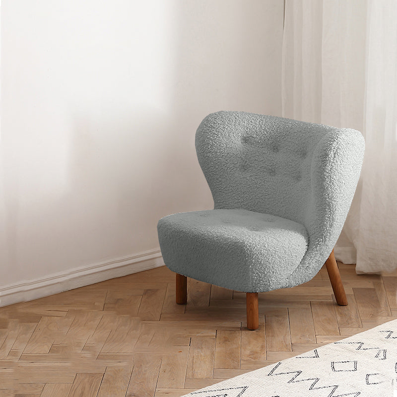 Basic Four Leg Lounge Chair Fixed Back Side Chair for Living Room Grey Flannel 1 Piece Clearhalo 'Accent Chairs' 'accent_chairs' 'Chairs & Seating' 'furn' 'furn_accent_chairs' 'Furniture' 'Living Room Furniture' 7311243