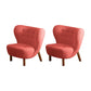 Basic Four Leg Lounge Chair Fixed Back Side Chair for Living Room Burgundy Flannel 2 Piece Set Clearhalo 'Accent Chairs' 'accent_chairs' 'Chairs & Seating' 'furn' 'furn_accent_chairs' 'Furniture' 'Living Room Furniture' 7311263