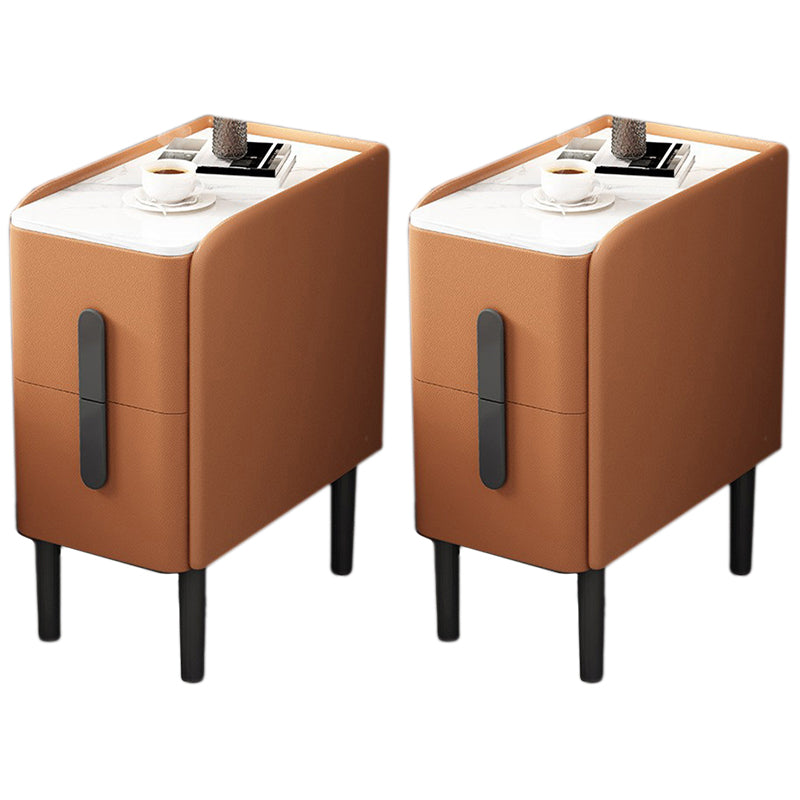 Modernos 2 cajones acento mesa de noche de mesa antigua