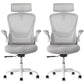 Modern Office Chair Removable Arms No Distressing Ergonomic Chair with Wheels 2 Piece Set Clearhalo 'furn' 'furn_office_chair' 'Furniture' 'Office Chairs' 'Office Furniture' 'office_chair' 7311302