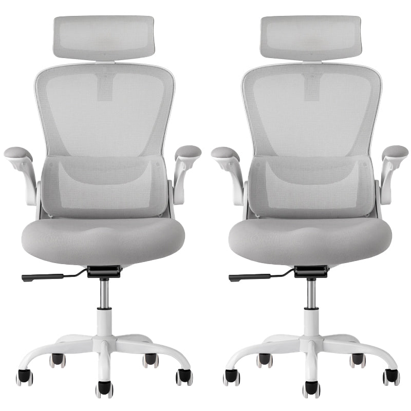 Modern Office Chair Removable Arms No Distressing Ergonomic Chair with Wheels 2 Piece Set Clearhalo 'furn' 'furn_office_chair' 'Furniture' 'Office Chairs' 'Office Furniture' 'office_chair' 7311302