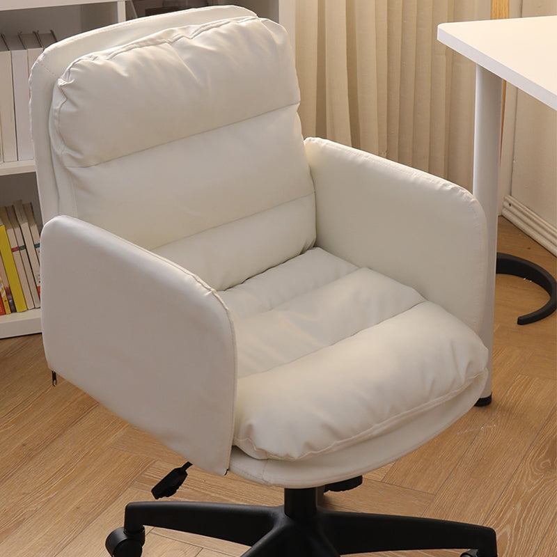 Modern Office Chair Armless Leather Adjustable Seat Height Swivel Chair with Wheels Clearhalo 'furn' 'furn_office_chair' 'Furniture' 'Office Chairs' 'Office Furniture' 'office_chair' 7311446