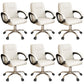 Modern Office Chair Armless Leather Adjustable Seat Height Swivel Chair with Wheels White 6 Piece Set Clearhalo 'furn' 'furn_office_chair' 'Furniture' 'Office Chairs' 'Office Furniture' 'office_chair' 7311447