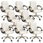 Modern Office Chair Armless Leather Adjustable Seat Height Swivel Chair with Wheels White 8 Piece Set Clearhalo 'furn' 'furn_office_chair' 'Furniture' 'Office Chairs' 'Office Furniture' 'office_chair' 7311449