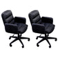 Modern Office Chair Armless Leather Adjustable Seat Height Swivel Chair with Wheels Black 2 Piece Set Clearhalo 'furn' 'furn_office_chair' 'Furniture' 'Office Chairs' 'Office Furniture' 'office_chair' 7311452