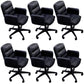 Modern Office Chair Armless Leather Adjustable Seat Height Swivel Chair with Wheels Black 6 Piece Set Clearhalo 'furn' 'furn_office_chair' 'Furniture' 'Office Chairs' 'Office Furniture' 'office_chair' 7311455