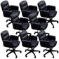 Modern Office Chair Armless Leather Adjustable Seat Height Swivel Chair with Wheels Black 8 Piece Set Clearhalo 'furn' 'furn_office_chair' 'Furniture' 'Office Chairs' 'Office Furniture' 'office_chair' 7311457
