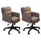 Modern Office Chair Armless Leather Adjustable Seat Height Swivel Chair with Wheels Light Coffee 2 Piece Set Clearhalo 'furn' 'furn_office_chair' 'Furniture' 'Office Chairs' 'Office Furniture' 'office_chair' 7311459