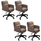 Modern Office Chair Armless Leather Adjustable Seat Height Swivel Chair with Wheels Light Coffee 4 Piece Set Clearhalo 'furn' 'furn_office_chair' 'Furniture' 'Office Chairs' 'Office Furniture' 'office_chair' 7311460