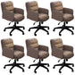 Modern Office Chair Armless Leather Adjustable Seat Height Swivel Chair with Wheels Light Coffee 6 Piece Set Clearhalo 'furn' 'furn_office_chair' 'Furniture' 'Office Chairs' 'Office Furniture' 'office_chair' 7311461