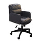 Modern Office Chair Armless Leather Adjustable Seat Height Swivel Chair with Wheels Grey 1 Piece Clearhalo 'furn' 'furn_office_chair' 'Furniture' 'Office Chairs' 'Office Furniture' 'office_chair' 7311463