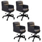 Modern Office Chair Armless Leather Adjustable Seat Height Swivel Chair with Wheels Grey 4 Piece Set Clearhalo 'furn' 'furn_office_chair' 'Furniture' 'Office Chairs' 'Office Furniture' 'office_chair' 7311465