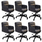Modern Office Chair Armless Leather Adjustable Seat Height Swivel Chair with Wheels Grey 6 Piece Set Clearhalo 'furn' 'furn_office_chair' 'Furniture' 'Office Chairs' 'Office Furniture' 'office_chair' 7311466