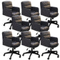 Modern Office Chair Armless Leather Adjustable Seat Height Swivel Chair with Wheels Grey 8 Piece Set Clearhalo 'furn' 'furn_office_chair' 'Furniture' 'Office Chairs' 'Office Furniture' 'office_chair' 7311467