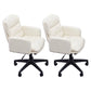 Modern Office Chair Armless Leather Adjustable Seat Height Swivel Chair with Wheels Off-White 2 Piece Set Clearhalo 'furn' 'furn_office_chair' 'Furniture' 'Office Chairs' 'Office Furniture' 'office_chair' 7311468