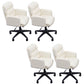 Modern Office Chair Armless Leather Adjustable Seat Height Swivel Chair with Wheels Off-White 4 Piece Set Clearhalo 'furn' 'furn_office_chair' 'Furniture' 'Office Chairs' 'Office Furniture' 'office_chair' 7311469
