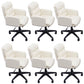 Modern Office Chair Armless Leather Adjustable Seat Height Swivel Chair with Wheels Off-White 6 Piece Set Clearhalo 'furn' 'furn_office_chair' 'Furniture' 'Office Chairs' 'Office Furniture' 'office_chair' 7311470
