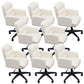 Modern Office Chair Armless Leather Adjustable Seat Height Swivel Chair with Wheels Off-White 8 Piece Set Clearhalo 'furn' 'furn_office_chair' 'Furniture' 'Office Chairs' 'Office Furniture' 'office_chair' 7311471