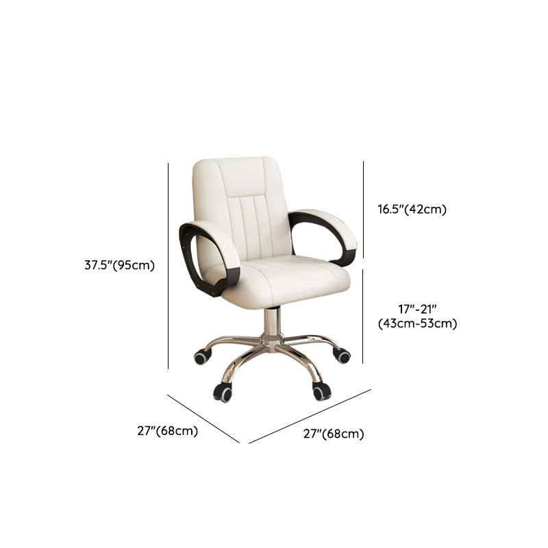 Modern Office Chair Armless Leather Adjustable Seat Height Swivel Chair with Wheels Clearhalo 'furn' 'furn_office_chair' 'Furniture' 'Office Chairs' 'Office Furniture' 'office_chair' 7311477