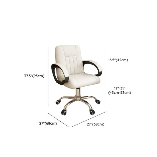 Modern Office Chair Armless Leather Adjustable Seat Height Swivel Chair with Wheels Clearhalo 'furn' 'furn_office_chair' 'Furniture' 'Office Chairs' 'Office Furniture' 'office_chair' 7311477