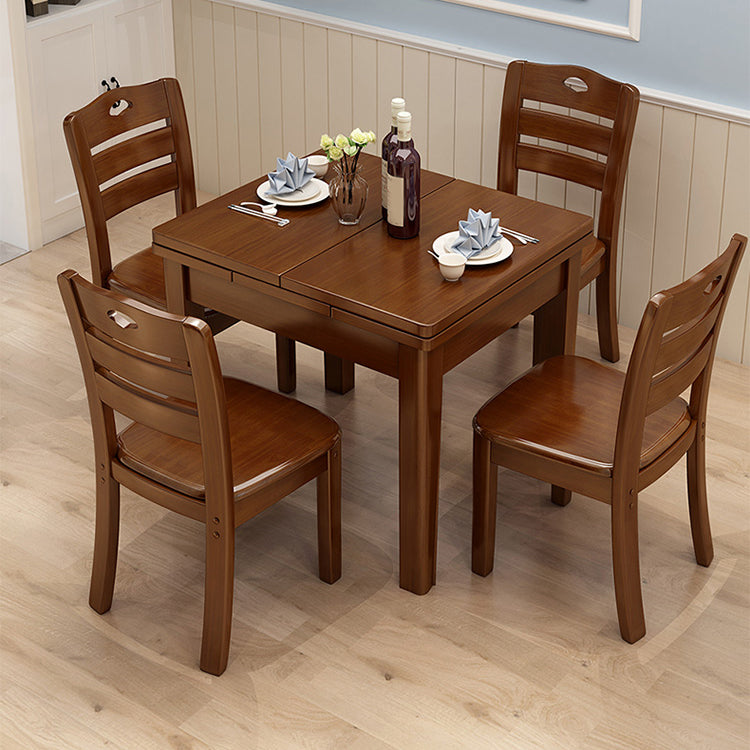 Modern Style Solid Wood Furniture 5/7 Pcs Rectangle Dinette Table with Armless Chair Table & Chair(s) 5 Piece Set Clearhalo 'Dining Room Sets' 'Dining Tables & Seating' 'dining_room_set' 'furn' 'furn_dining_room_set' 'Furniture' 'Kitchen & Dining Furniture' 7311502
