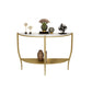 Glam Half Moon Accent Table Iron Sofa Console Table for Hall