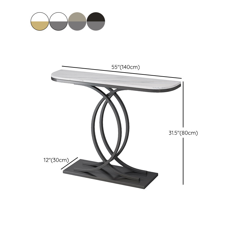 Table de consola de media luna glamera mesa de sofá de consola de hierro para hall