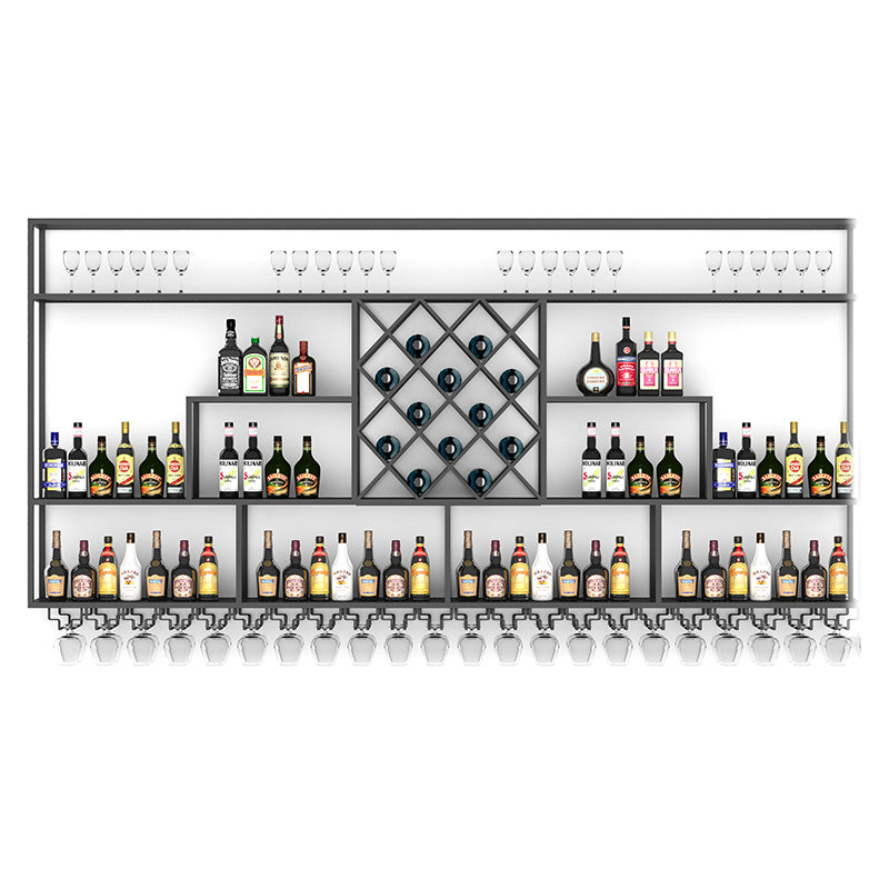 Modern Style Wine Rack Iron Shelf Wall Mounted Wine Rack for Bar 1 Piece Clearhalo 'furn' 'furn_wine_racks' 'Furniture' 'Kitchen & Dining Furniture' 'Wine Racks' 'wine_racks' 7311800