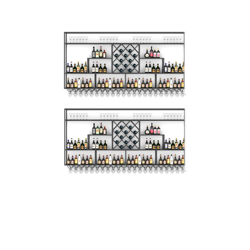 Modern Style Wine Rack Iron Shelf Wall Mounted Wine Rack for Bar 2 Piece Set Clearhalo 'furn' 'furn_wine_racks' 'Furniture' 'Kitchen & Dining Furniture' 'Wine Racks' 'wine_racks' 7311801