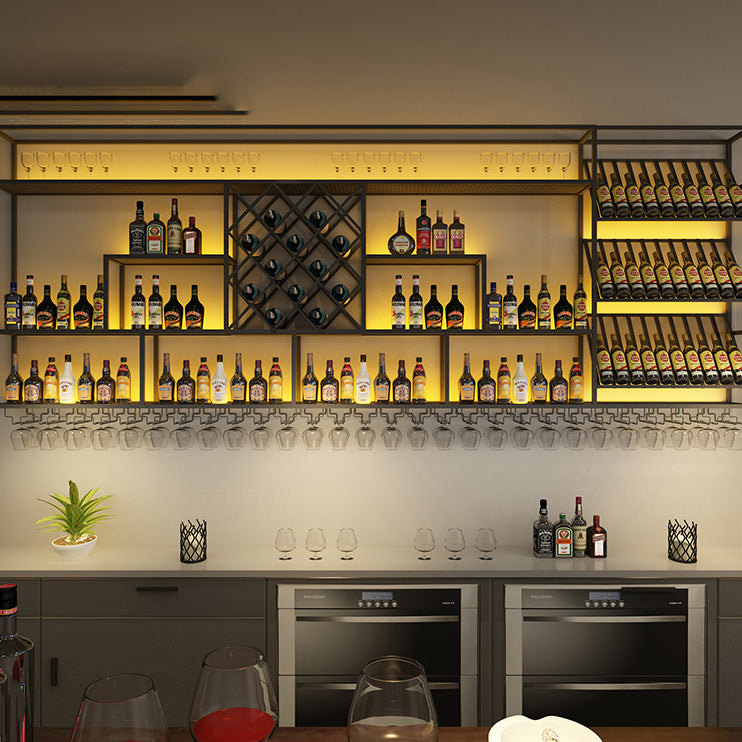Modern Style Wine Rack Iron Shelf Wall Mounted Wine Rack for Bar Clearhalo 'furn' 'furn_wine_racks' 'Furniture' 'Kitchen & Dining Furniture' 'Wine Racks' 'wine_racks' 7311802