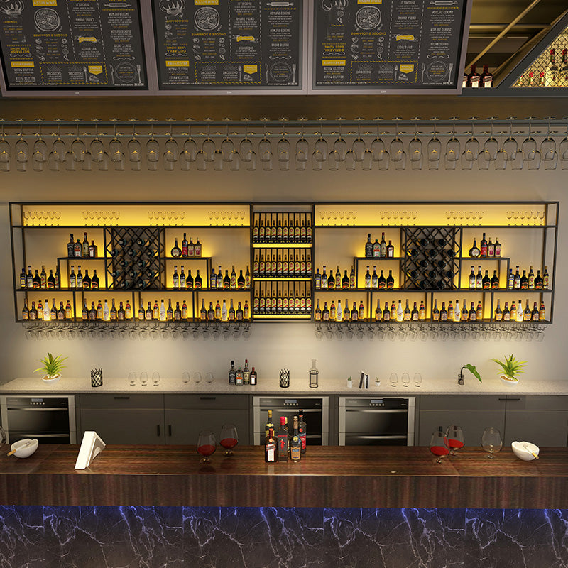 Modern Style Wine Rack Iron Shelf Wall Mounted Wine Rack for Bar Clearhalo 'furn' 'furn_wine_racks' 'Furniture' 'Kitchen & Dining Furniture' 'Wine Racks' 'wine_racks' 7311804