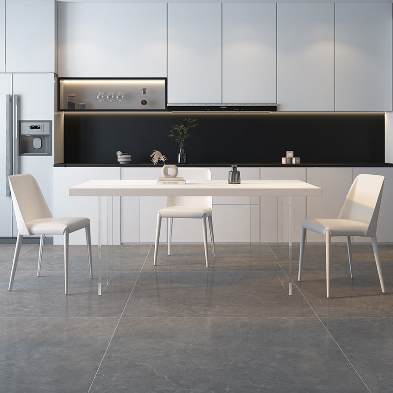 Moderni 1/4/5 pezzi mobili da pranzo in pietra sinterizzato set in bianco