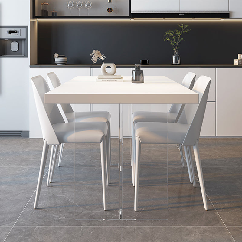 Moderni 1/4/5 pezzi mobili da pranzo in pietra sinterizzato set in bianco