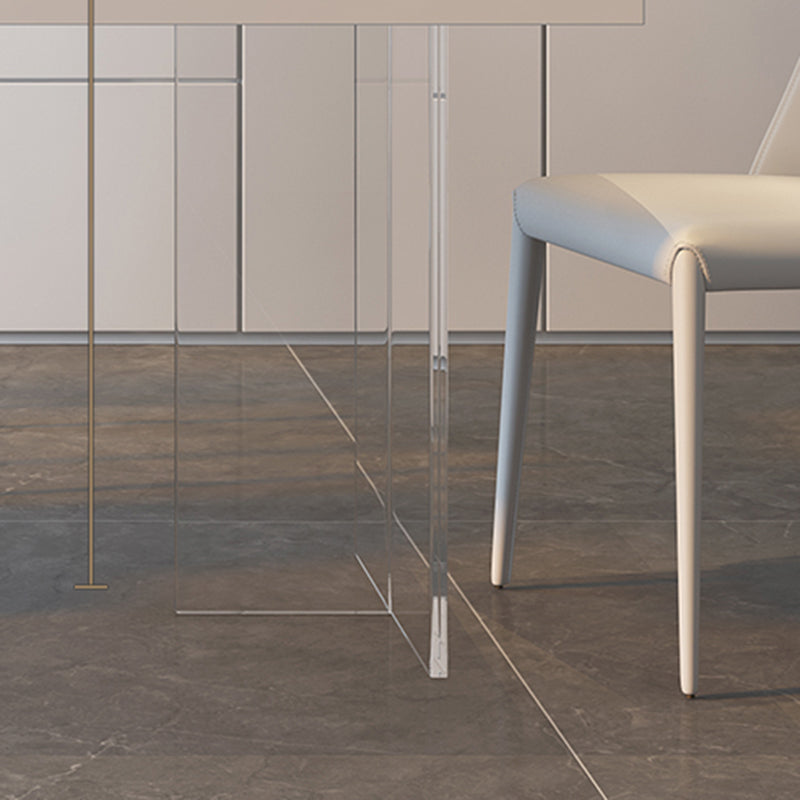 Moderni 1/4/5 pezzi mobili da pranzo in pietra sinterizzato set in bianco