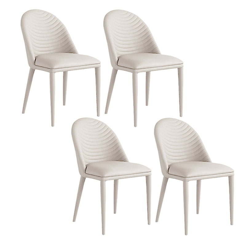 White Dining Table Set 1/4/5/7 Pieces with Acrylic Base Kitchen Furniture Set 4 White Chairs Clearhalo 'Dining Room Sets' 'Dining Tables & Seating' 'dining_room_set' 'furn' 'furn_dining_room_set' 'Furniture' 'Kitchen & Dining Furniture' 7311853