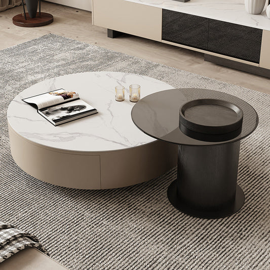 Tavolino bianco tavolino in ardesia con cassetti