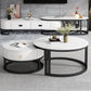 Oval White Coffee Table 2 Legs Slate Coffee Table with Metal Legs Clearhalo 'Coffee & Accent Tables' 'Coffee Tables' 'coffee_tables' 'furn' 'furn_coffee_tables' 'Furniture' 'Living Room Furniture' 7311918