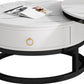 Oval White Coffee Table 2 Legs Slate Coffee Table with Metal Legs Clearhalo 'Coffee & Accent Tables' 'Coffee Tables' 'coffee_tables' 'furn' 'furn_coffee_tables' 'Furniture' 'Living Room Furniture' 7311921