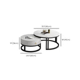 Oval White Coffee Table 2 Legs Slate Coffee Table with Metal Legs Clearhalo 'Coffee & Accent Tables' 'Coffee Tables' 'coffee_tables' 'furn' 'furn_coffee_tables' 'Furniture' 'Living Room Furniture' 7311925