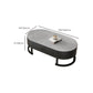 Oval White Coffee Table 2 Legs Slate Coffee Table with Metal Legs Clearhalo 'Coffee & Accent Tables' 'Coffee Tables' 'coffee_tables' 'furn' 'furn_coffee_tables' 'Furniture' 'Living Room Furniture' 7311926