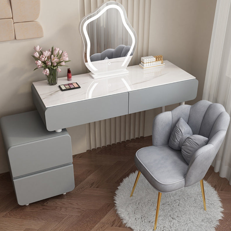 Contemporary Dressing Table Bedroom Wood Lighted Mirror Make-up Vanity