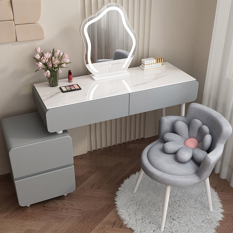 Contemporary Dressing Table Bedroom Wood Lighted Mirror Make-up Vanity