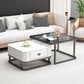 Square Coffee Table Frame Glass Top Coffee Table with Metal Legs Gray-White Clearhalo 'Coffee & Accent Tables' 'Coffee Tables' 'coffee_tables' 'furn' 'furn_coffee_tables' 'Furniture' 'Living Room Furniture' 7311949