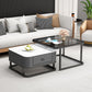Square Coffee Table Frame Glass Top Coffee Table with Metal Legs Gray White Gray Clearhalo 'Coffee & Accent Tables' 'Coffee Tables' 'coffee_tables' 'furn' 'furn_coffee_tables' 'Furniture' 'Living Room Furniture' 7311951